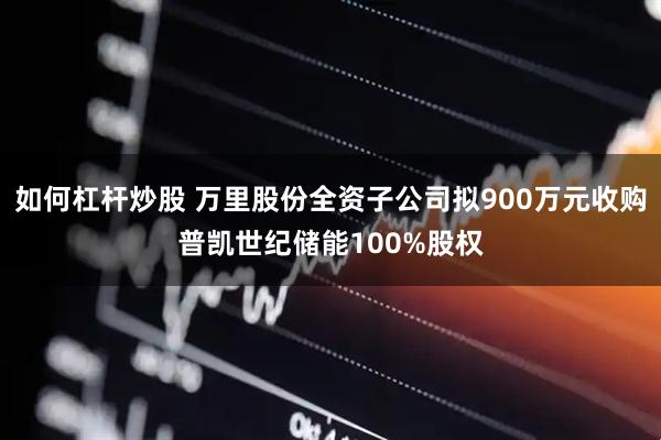 如何杠杆炒股 万里股份全资子公司拟900万元收购普凯世纪储能100%股权